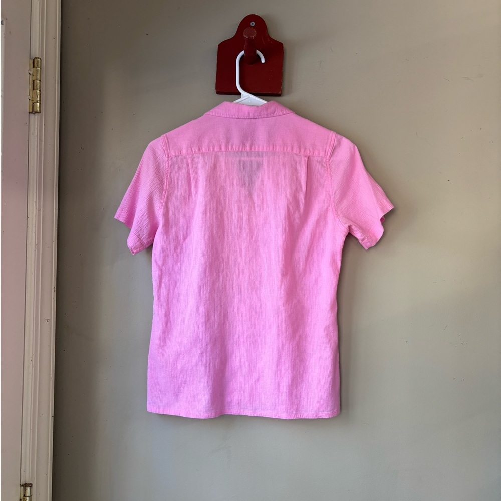 Vintage Talbots 100% Cotton Light Pink Button-Down Shirt 4 - Picture 3 of 6